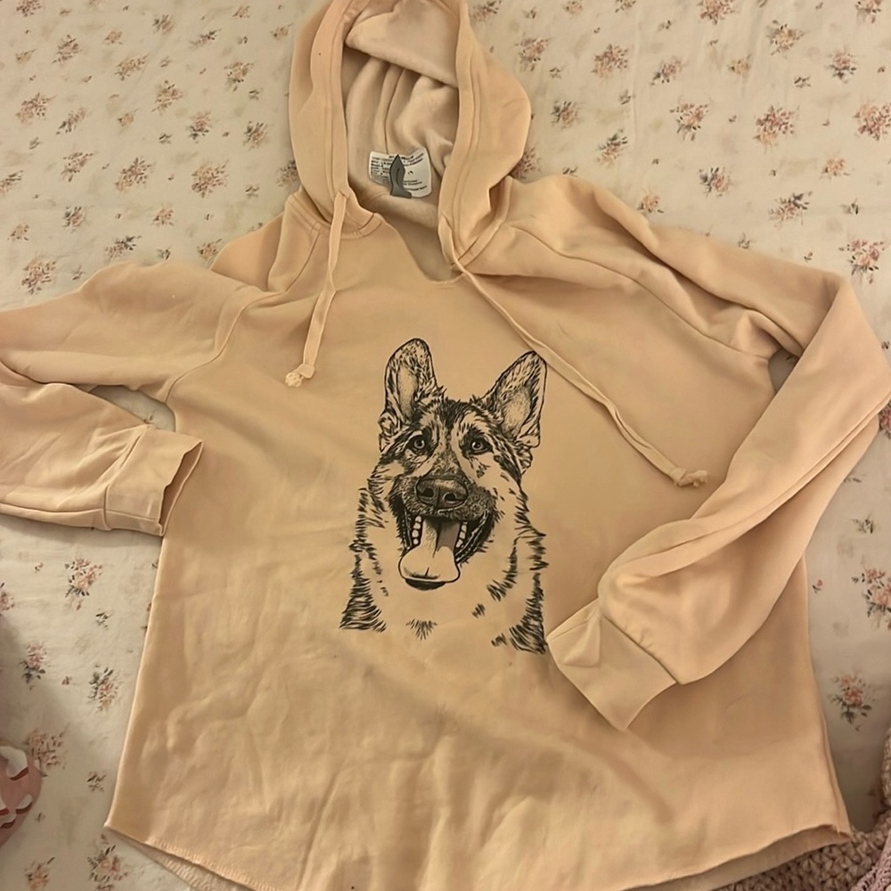 Light pink German Shepard hoodie